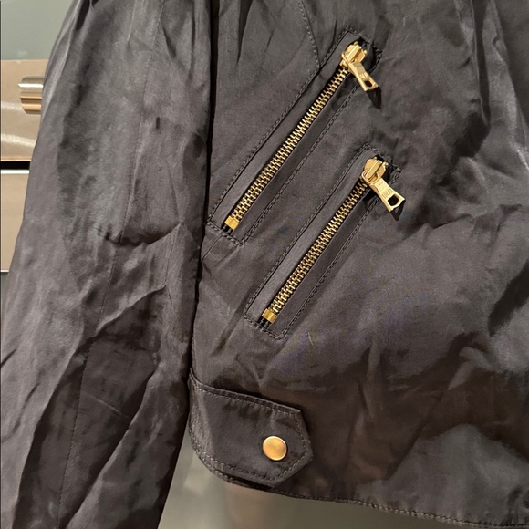 Club Monaco Black Moto Jacket Asymmetrical Zip Size Small - Picture 2 of 5